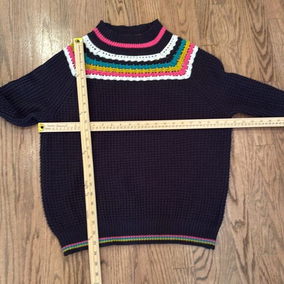 NAVY BLUE WOMEN'S BLUE PINK TEAL MULTICOLOR SWEATER FITS LIKE LARGE /EXTRA LARGE - Picture 6 of 6